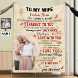 Personalized To My Wife Blanket Custom Photo&Name Ultra-Soft Micro Fleece Blanket Valentines Day Wedding Anniversary Gifts