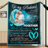 Personalized to My Husband Blanket Custom Photo Ultra-Soft Micro Fleece Blanket Valentines Day Wedding Anniversary Gifts