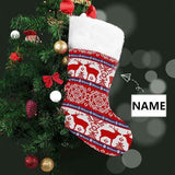 16.5in(L) Super Size-Custom Name Elk Pattern Christmas Stocking