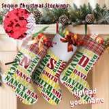 16.5in(L) Super Size-Custom Name Red Yellow Green Christmas Socks Flip Sequins Christmas Stocking