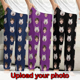 [30+ Colors] Custom Face Slumber Party Unisex Solid Color Long Pajama Pants For Men Women Kids