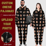 [30+ Colors] Flannel Fleece Onesie Pajamas Custom Your Face Jumpsuit Homewear