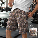 Custom Face Seamless Men's Short Sweatpants