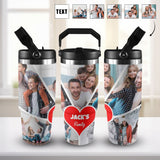 Personalized 30oz Stainless Steel Tumbler Custom Photo&Text Travel Mug with Top Handle for Home, Outdoors