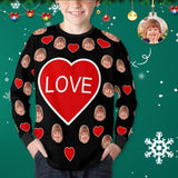 #7-16Y Custom Face Love Kids' Rib Cuff Long Sleeve T-shirt