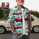 Custom Muscle Car Photo Hawaiian Shirt, Custom Up To 5 Photos, Gift For Car Lovers