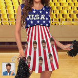 Custom Face USA Cheerleader Costume Cheerleading Uniform Outfit