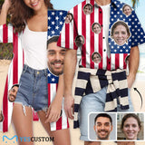 Couple Hawaiian Shirt Cover Up Set Flag Independence Day Hawaiian Shirt&Cover Up