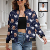 Custom Boyfriend Face Four-Pointed Star Women's Casual Jacket