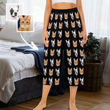 Custom Dog&Cat Face Pet Cropped Pajama Pants For Women Girlfriend Fashion Gift Personalized