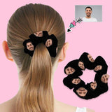 Custom Face Black Hair Scrunchie