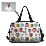 Custom Face Concentric Circles Tote And Cross-body Travel Bag