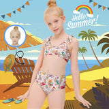 Custom Face Cute Kitten Kid's Strap Swimsuit Design Your Own Swimwear Gift