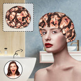 Custom Face Double Layer Waterproof Hat Women's Shower Cap