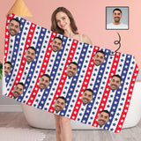 Custom Face Flag Stars Bath Towel 30