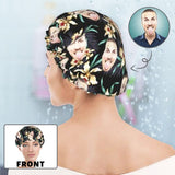 Custom Face Flower Double Layer Waterproof Hat Women's Shower Cap