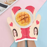 Custom Face Kiss Heat Resistant Oven Mitt(A Pair)