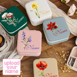 Custom Name Various Flowers Personalized Jewelry Box Jewelry Organizer for Bridesmaid Gifts Bridal Party Gifts Christmas Gifts