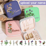 DIY Name Various Colors Personalized Birth Month Flower Jewelry Box