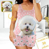 Custom Pet Face Pajama Set Personalized Women's Racer Back Pajama Sets