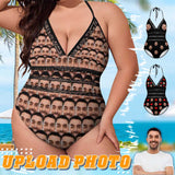 #Plus-Size Swimsuit-Custom Boyfriend Face Swimsuits Personalized Women's New Strap One Piece Bathing Suit For Her