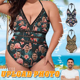 #Plus Size Swimsuit-Custom Face Summer Sexy Swimsuits Personalized Women's New Strap One Piece Bathing Suit Vacation