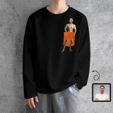 #Pocket Sweatshirt Custom Face Funny Black Loose Sweatshirt Personalized Face Loose Sweatshirt With Pocket