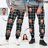 Custom Face Green Sweatpants Couple Matching Personalized Casual Sweatpants