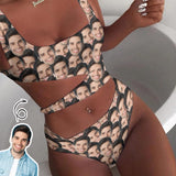 Custom Face Seamless Women's Waist Cutout One Piece Swimsuit Personalized Photo Bathing Suit