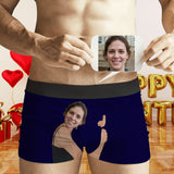 Personalized Photo Boxer Briefs Hug My Treasure Custom Underwear For Valentine's Day Gift