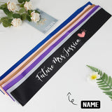 Custom Name Future Mrs Sash Bachelorette Party Party Sash Bridesmaid Sash Anniversary Sash