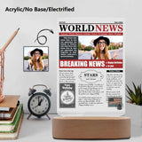 Custom Photo Breaking News Acrylic Plaque