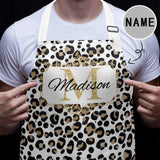 Custom Name Leopard All Over Print Adjustable Apron