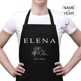 Custom Name&Year Flower All Over Print Adjustable Apron