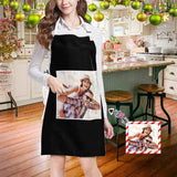 Custom Photo Couple Black All Over Print Adjustable Apron