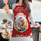 Custom Photo Merry Christmas All Over Print Adjustable Apron