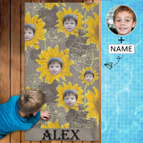 Custom Face Name Flower Bath Towel 30