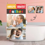 Custom Photo Greatest Father Bath Towel 30