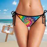 Side Tie-Custom Boyfriend Face Swirl Personalized Bikini Swimsuit Bottom（Fits small, please refer to size chart）