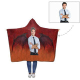 Custom Photo Devil Wings Hooded Blanket