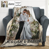 Custom Photo Wife&Husband Wedding Ultra-Soft Micro Fleece Blanket