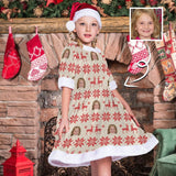 Custom Face Elk Chrismas Nightdress Personalized Christmas Dress Pajamas For Girls