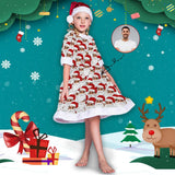 Custom Face Bearded Santa Christmas Dress for Girls