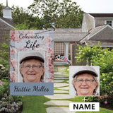 Custom Face&Name Cherry Blossoms Garden Flag