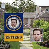 Custom Face Retired Navy Garden Flag