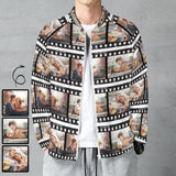 Custom Photo Men's Coat Crew Neck Zipper Jacket Outerwear