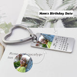 Custom Photo&Date Love Mom Keychain