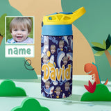 Custom Photo＆Name Personalised Shark Stainless Steel Kids Drink Bottles 500ml Water Bottle