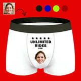 Custom Face Men's Boxer Briefs Printed Funny Undies Photo Unlimited Rides Design Your Own Boxer Underwear For Valentine's Day Gift