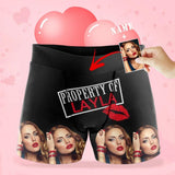 Custom Photo&Name Property Lip Men's All-Over Print Boxer Briefs Made for You Personalized Photo Boxers Underwear